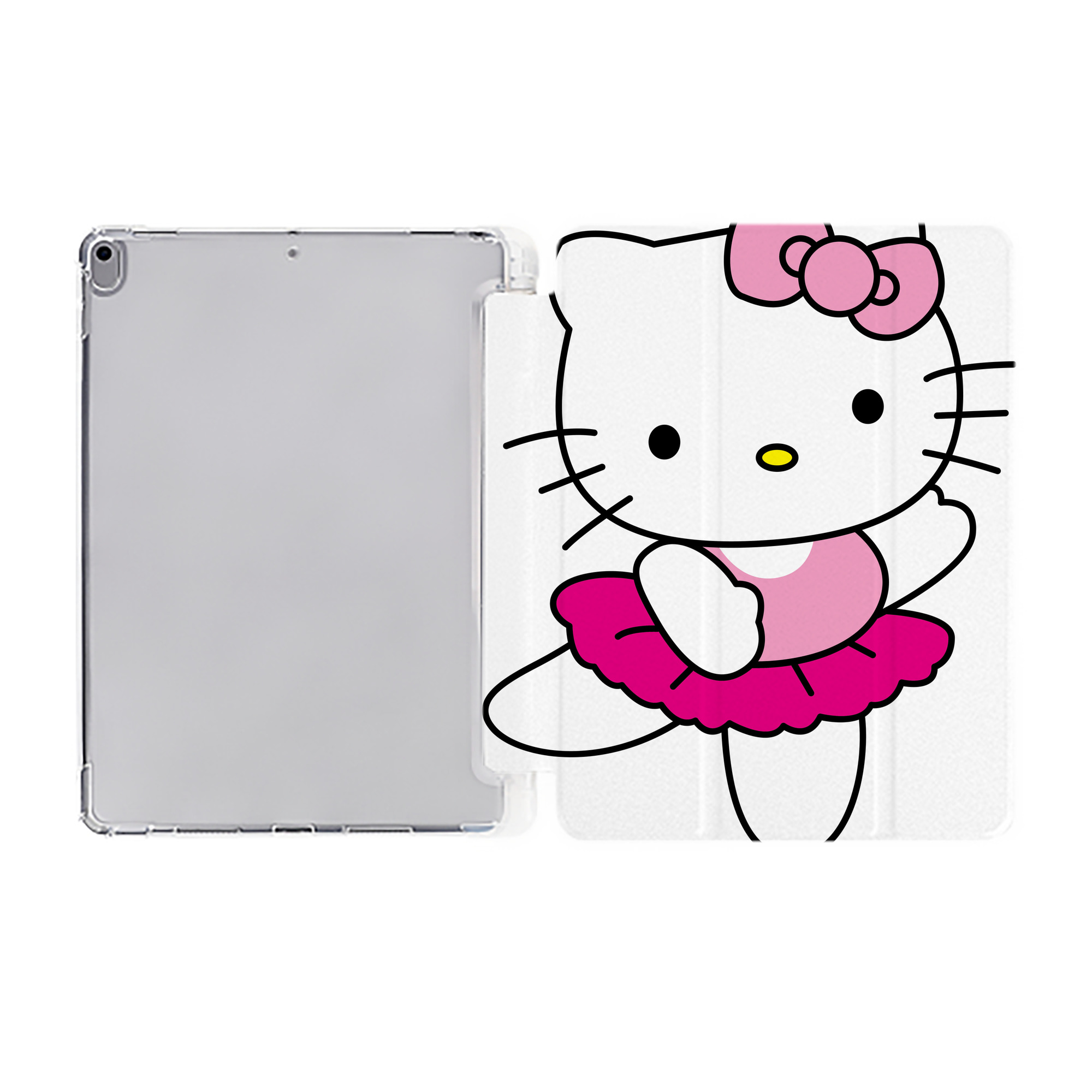 （画像用） Hello Kitty ハローキティ IPad ケース ペン収納付き 三つ折りスタンド PUレザー×シリコン 対応機種9.5/10.5/10.9インチ